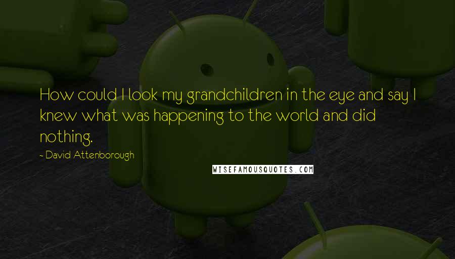 David Attenborough Quotes: How could I look my grandchildren in the eye and say I knew what was happening to the world and did nothing.