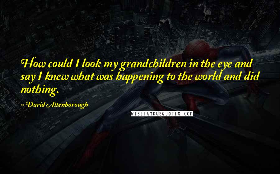 David Attenborough Quotes: How could I look my grandchildren in the eye and say I knew what was happening to the world and did nothing.