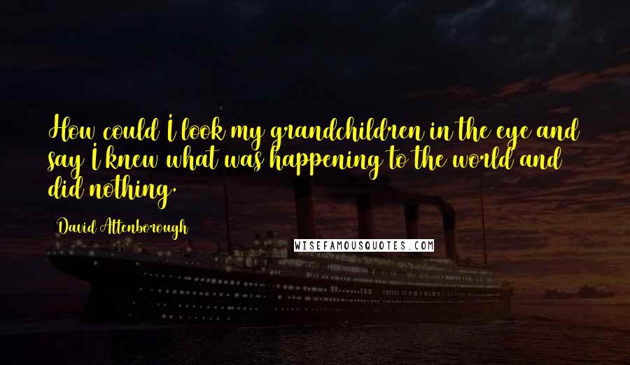 David Attenborough Quotes: How could I look my grandchildren in the eye and say I knew what was happening to the world and did nothing.