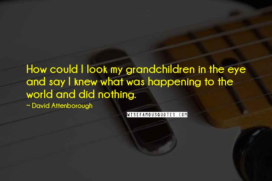 David Attenborough Quotes: How could I look my grandchildren in the eye and say I knew what was happening to the world and did nothing.