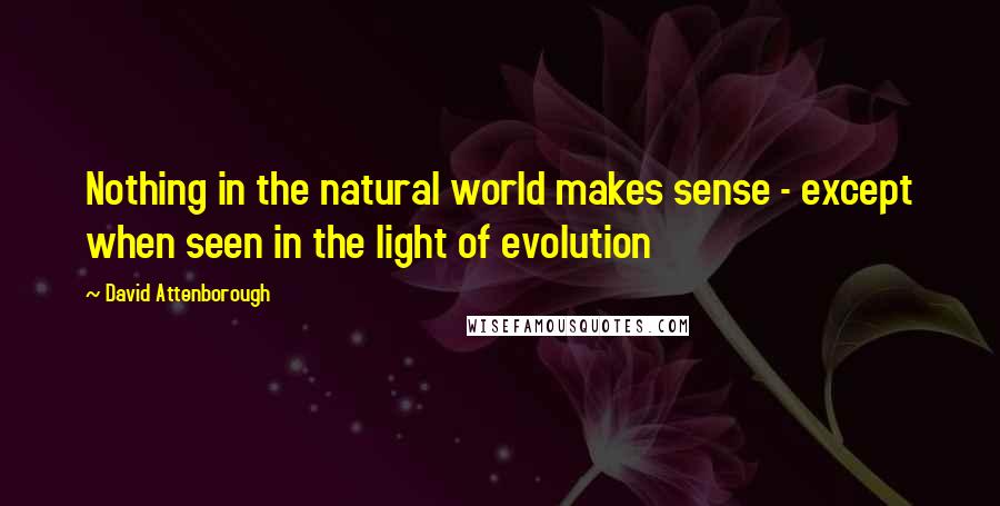 David Attenborough Quotes: Nothing in the natural world makes sense - except when seen in the light of evolution