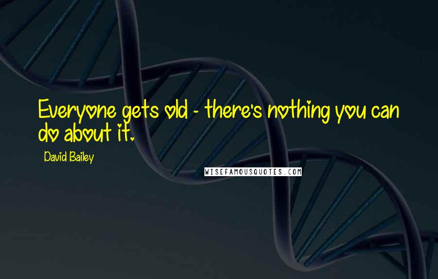 David Bailey Quotes: Everyone gets old - there's nothing you can do about it.