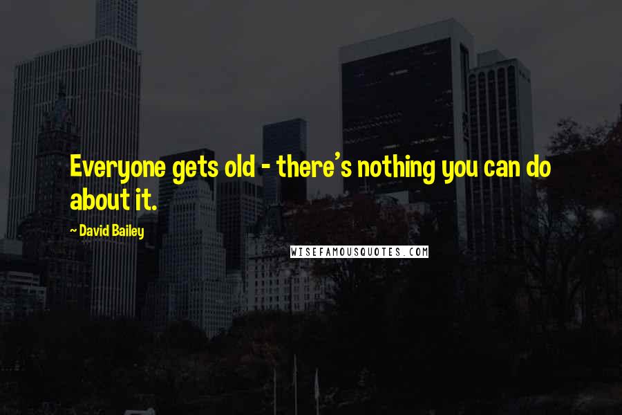 David Bailey Quotes: Everyone gets old - there's nothing you can do about it.