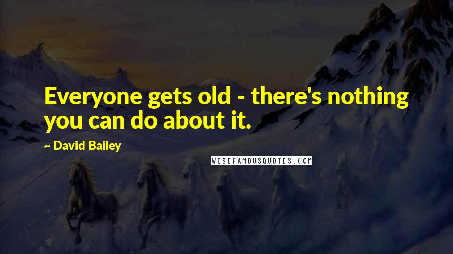 David Bailey Quotes: Everyone gets old - there's nothing you can do about it.