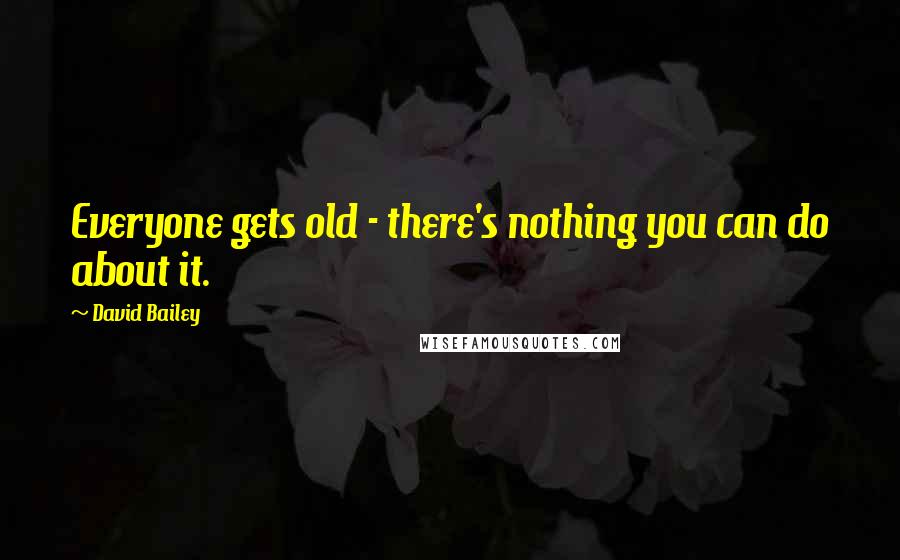 David Bailey Quotes: Everyone gets old - there's nothing you can do about it.