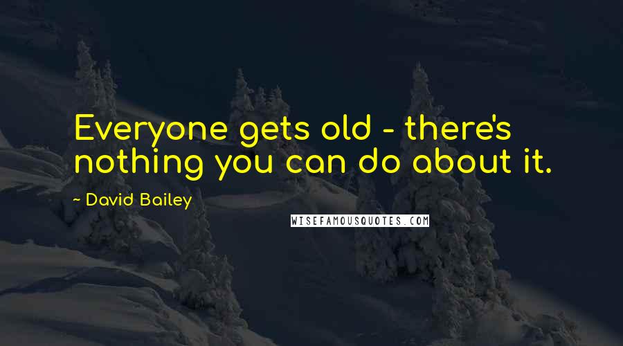 David Bailey Quotes: Everyone gets old - there's nothing you can do about it.