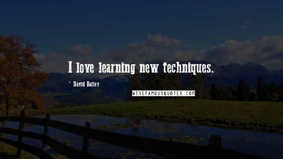 David Bailey Quotes: I love learning new techniques.