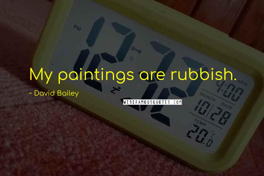 David Bailey Quotes: My paintings are rubbish.