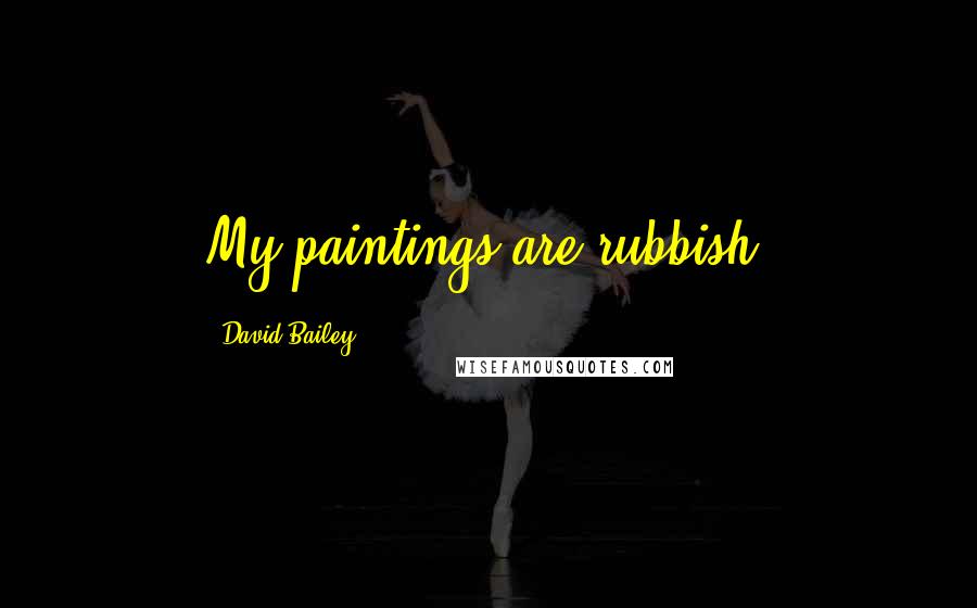 David Bailey Quotes: My paintings are rubbish.