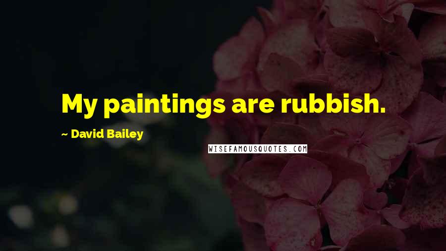 David Bailey Quotes: My paintings are rubbish.