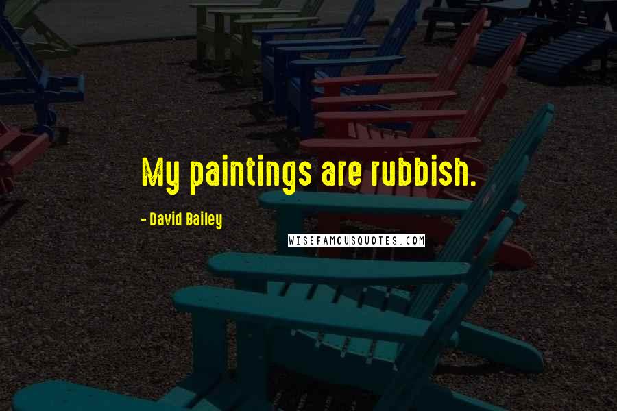 David Bailey Quotes: My paintings are rubbish.