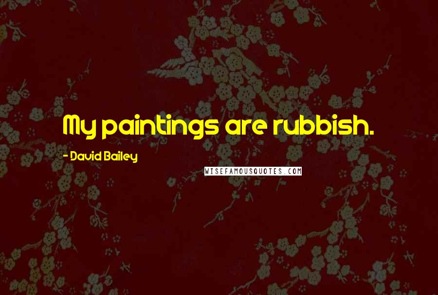 David Bailey Quotes: My paintings are rubbish.