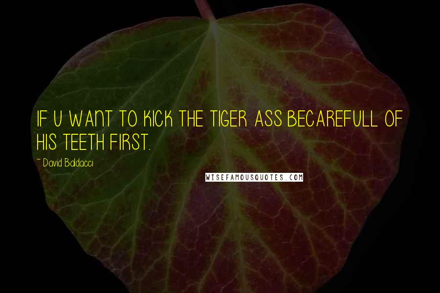 David Baldacci Quotes: IF U WANT TO KICK THE TIGER ASS BECAREFULL OF HIS TEETH FIRST.