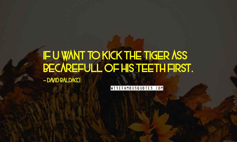 David Baldacci Quotes: IF U WANT TO KICK THE TIGER ASS BECAREFULL OF HIS TEETH FIRST.