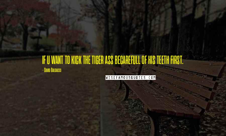 David Baldacci Quotes: IF U WANT TO KICK THE TIGER ASS BECAREFULL OF HIS TEETH FIRST.