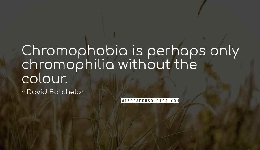 David Batchelor Quotes: Chromophobia is perhaps only chromophilia without the colour.