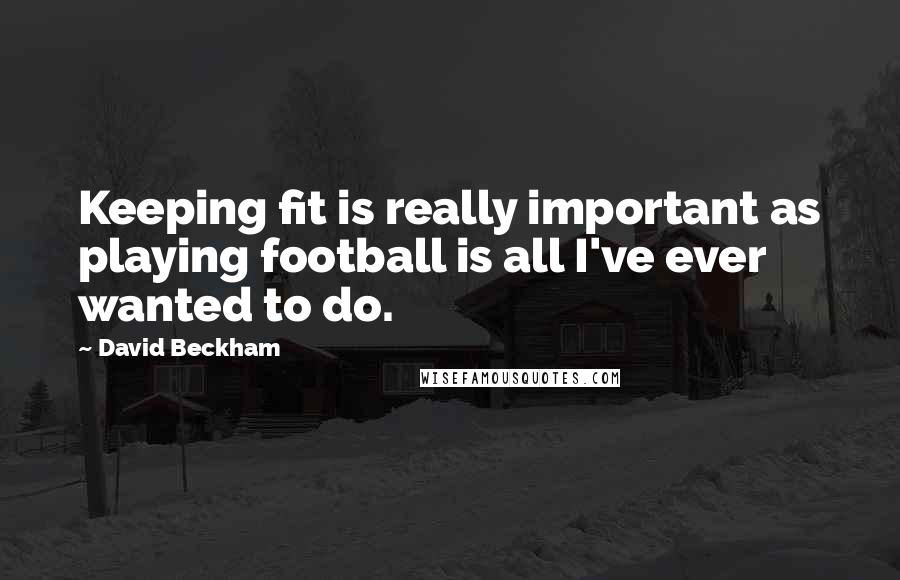 David Beckham Quotes: Keeping fit is really important as playing football is all I've ever wanted to do.