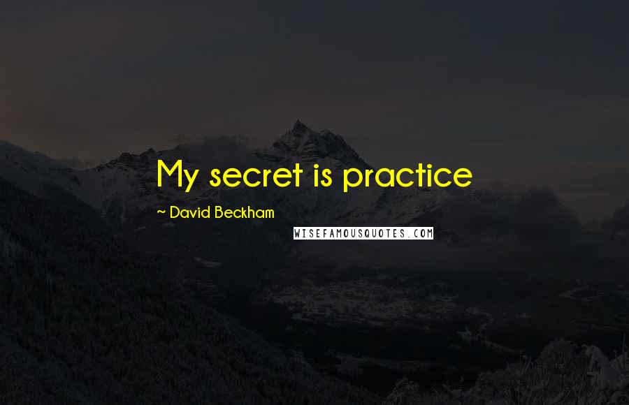 David Beckham Quotes: My secret is practice