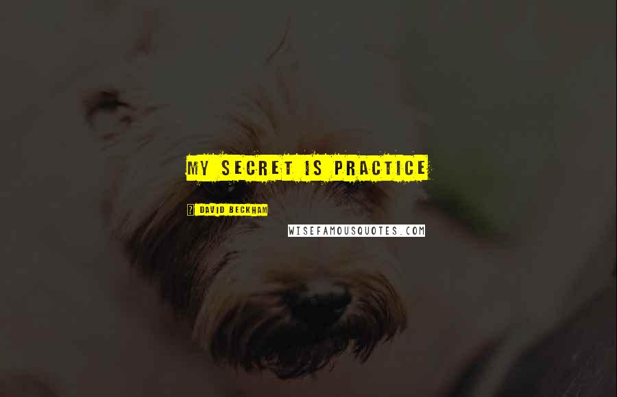 David Beckham Quotes: My secret is practice