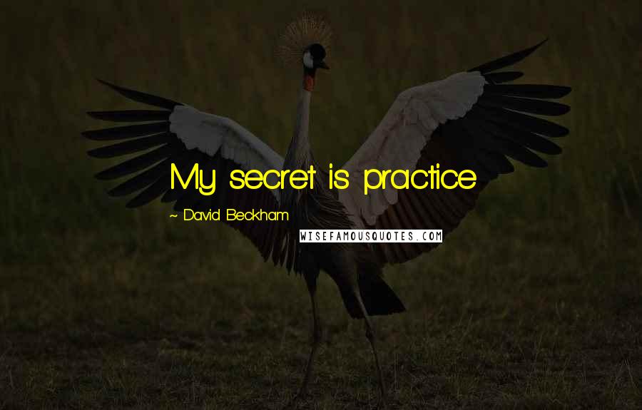 David Beckham Quotes: My secret is practice
