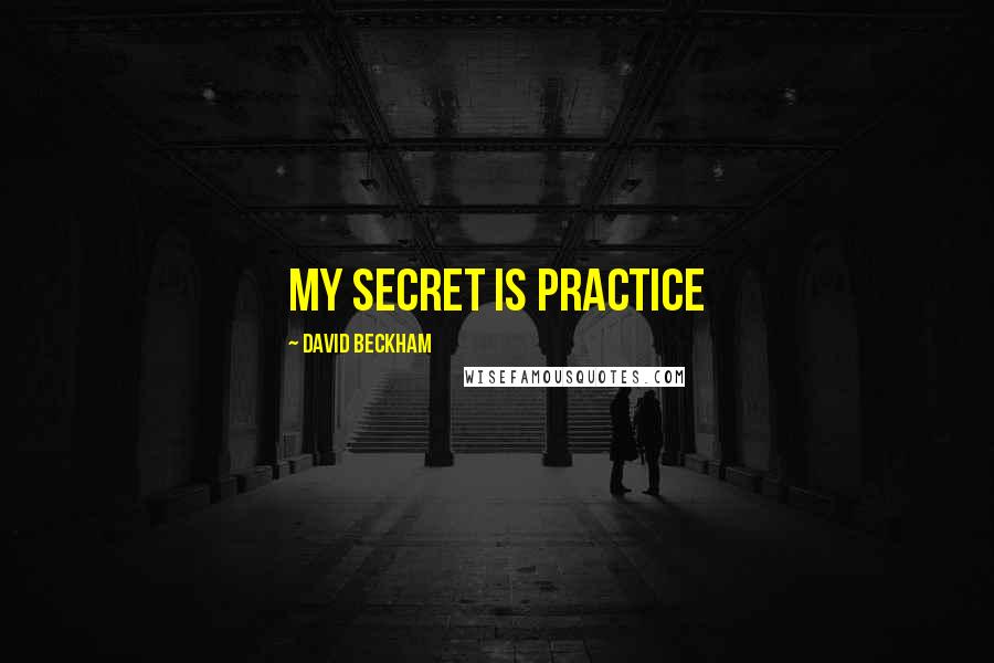 David Beckham Quotes: My secret is practice