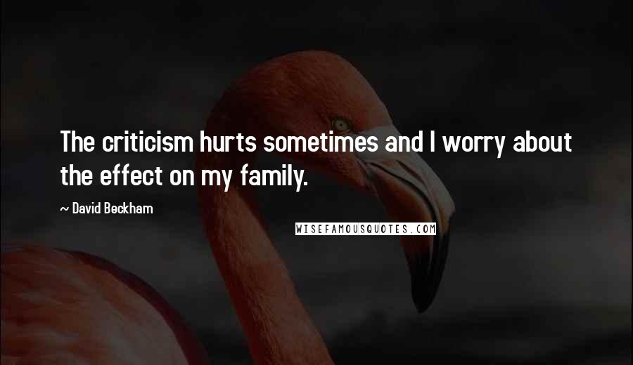 David Beckham Quotes: The criticism hurts sometimes and I worry about the effect on my family.