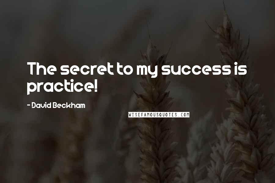 David Beckham Quotes: The secret to my success is practice!