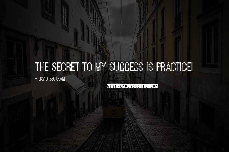David Beckham Quotes: The secret to my success is practice!