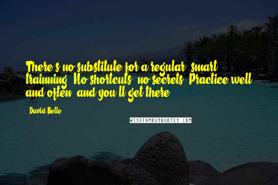 David Belle Quotes: There's no substitute for a regular, smart trainning. No shortcuts, no secrets. Practice well and often, and you'll get there.