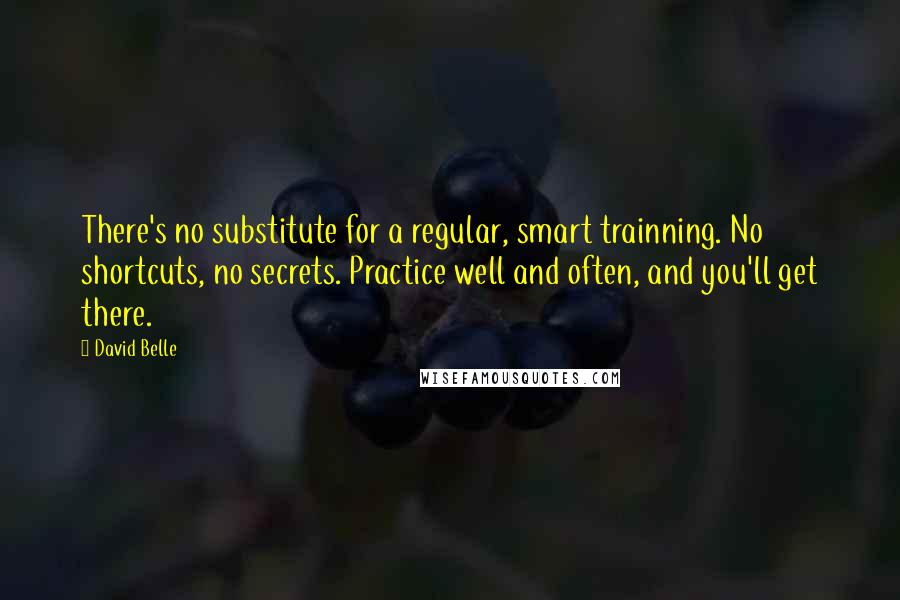 David Belle Quotes: There's no substitute for a regular, smart trainning. No shortcuts, no secrets. Practice well and often, and you'll get there.