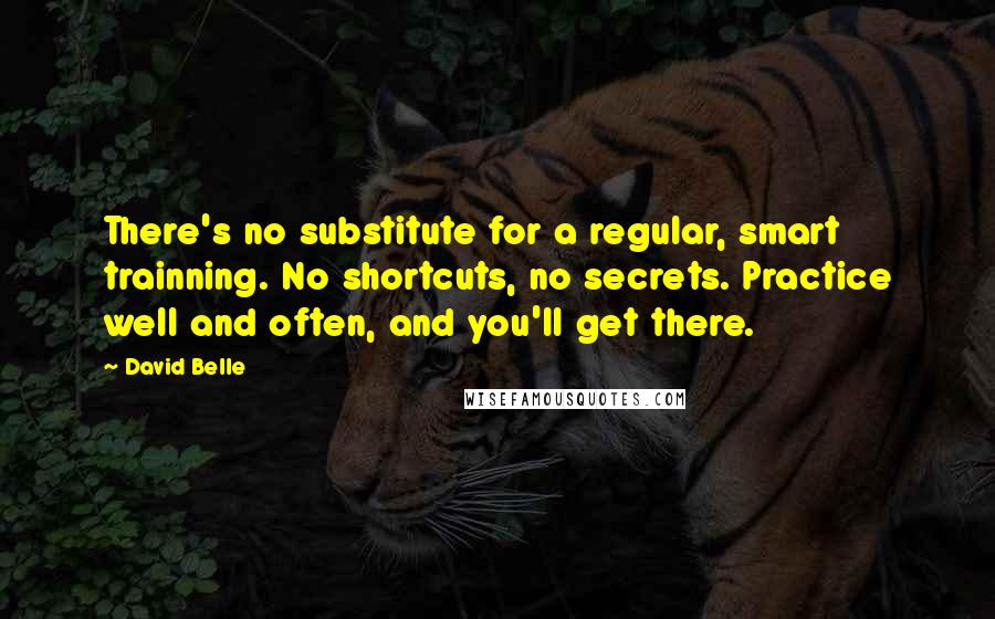 David Belle Quotes: There's no substitute for a regular, smart trainning. No shortcuts, no secrets. Practice well and often, and you'll get there.