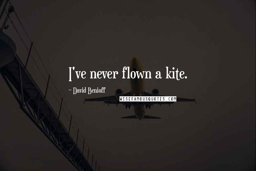 David Benioff Quotes: I've never flown a kite.