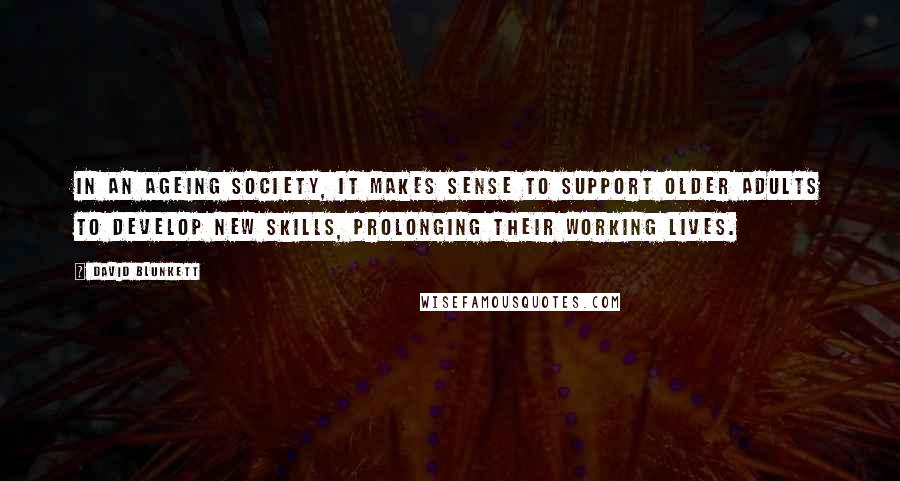David Blunkett Quotes: In an ageing society, it makes sense to support older adults to develop new skills, prolonging their working lives.