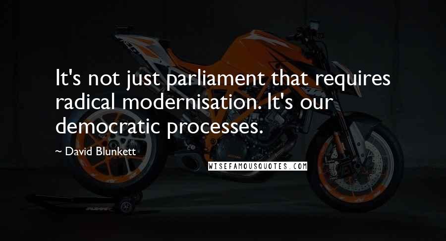 David Blunkett Quotes: It's not just parliament that requires radical modernisation. It's our democratic processes.