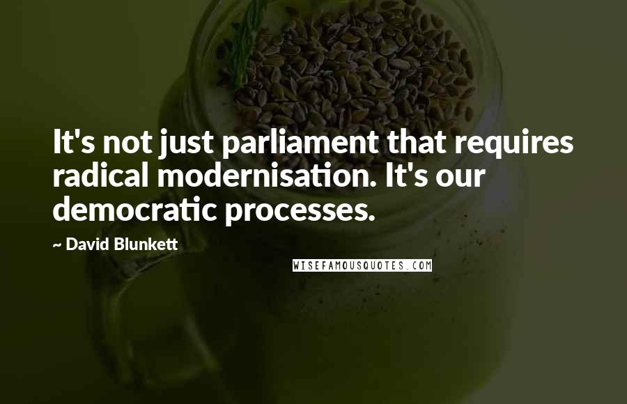 David Blunkett Quotes: It's not just parliament that requires radical modernisation. It's our democratic processes.