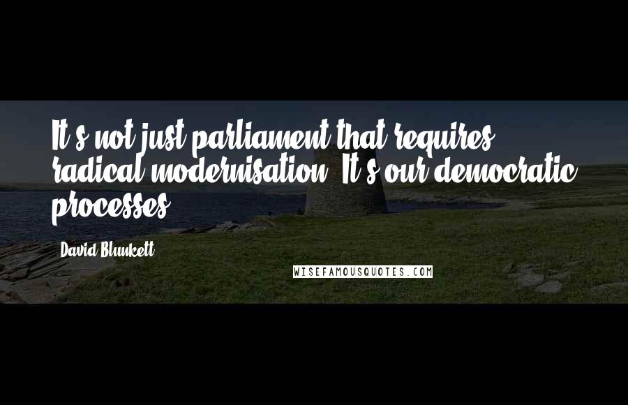 David Blunkett Quotes: It's not just parliament that requires radical modernisation. It's our democratic processes.