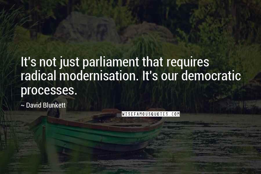David Blunkett Quotes: It's not just parliament that requires radical modernisation. It's our democratic processes.