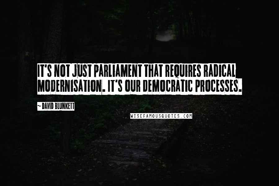 David Blunkett Quotes: It's not just parliament that requires radical modernisation. It's our democratic processes.