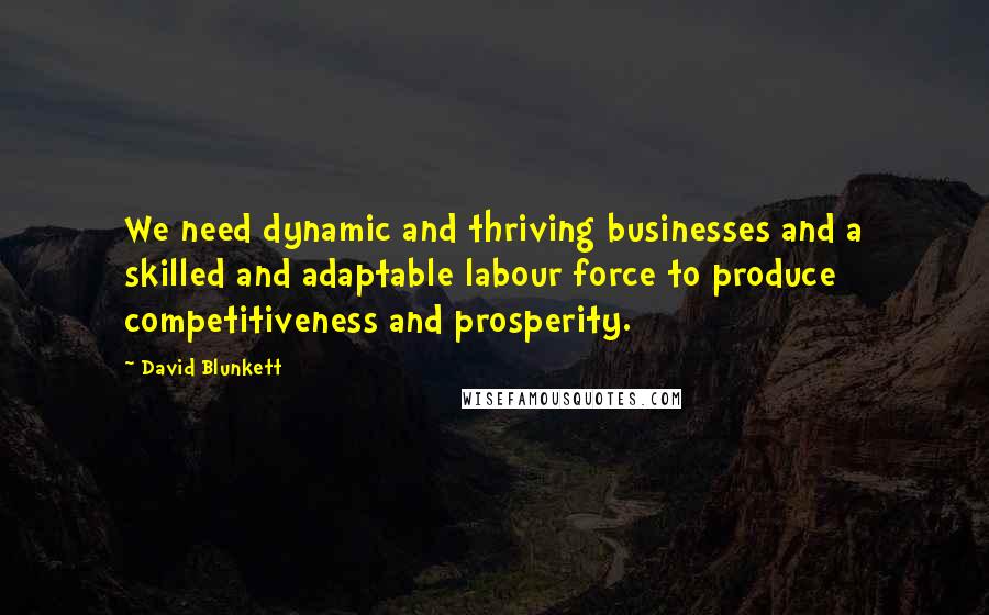 David Blunkett Quotes: We need dynamic and thriving businesses and a skilled and adaptable labour force to produce competitiveness and prosperity.
