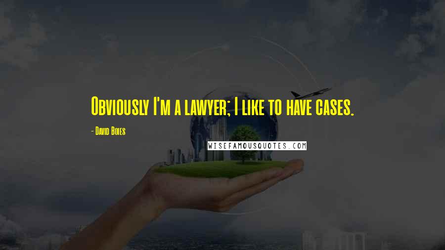 David Boies Quotes: Obviously I'm a lawyer; I like to have cases.