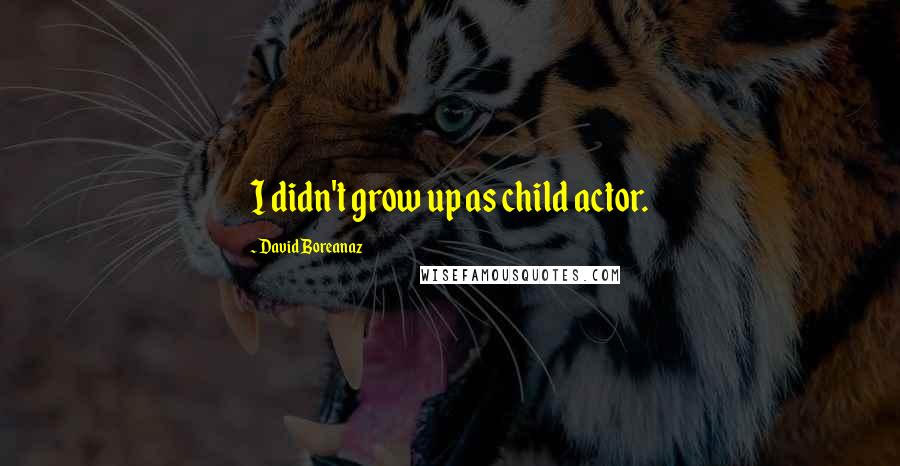 David Boreanaz Quotes: I didn't grow up as child actor.