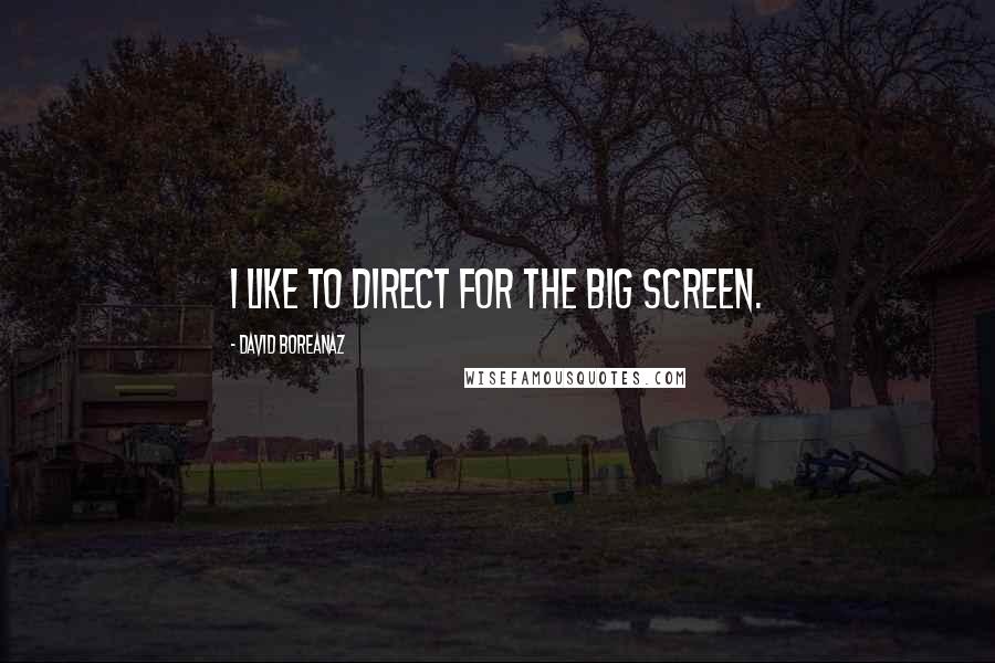 David Boreanaz Quotes: I like to direct for the big screen.