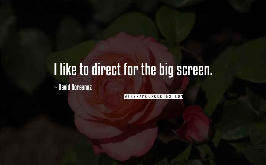 David Boreanaz Quotes: I like to direct for the big screen.