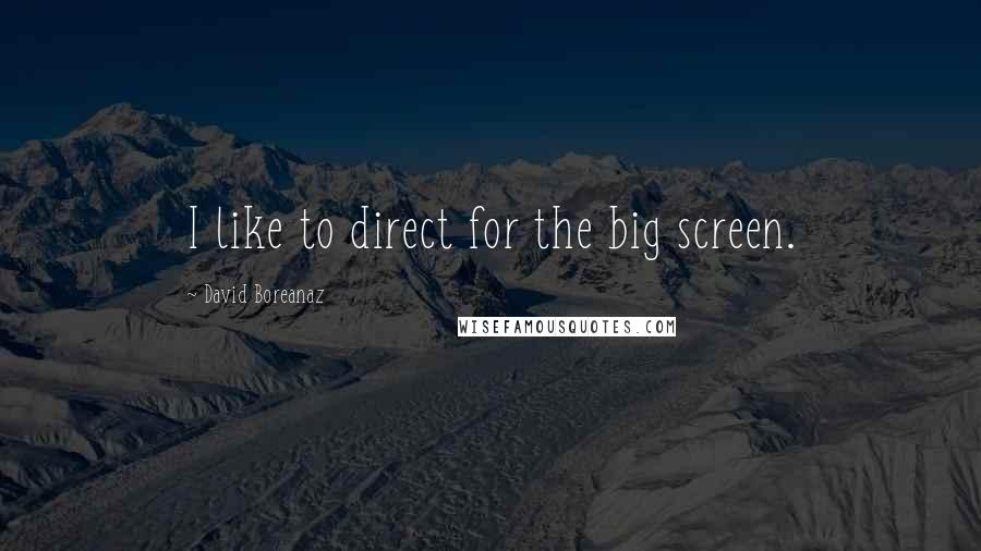 David Boreanaz Quotes: I like to direct for the big screen.