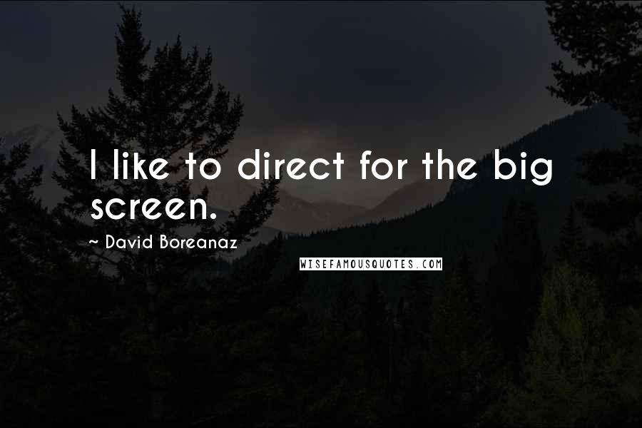 David Boreanaz Quotes: I like to direct for the big screen.