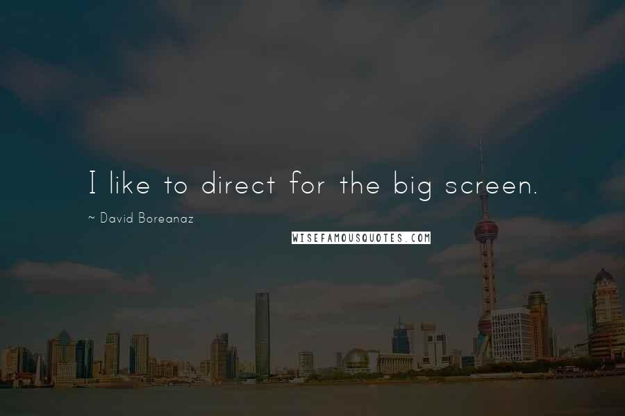 David Boreanaz Quotes: I like to direct for the big screen.