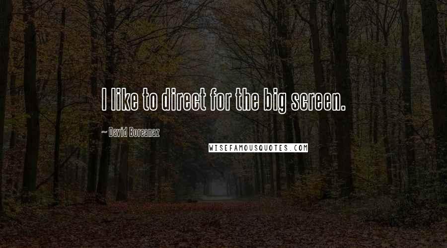 David Boreanaz Quotes: I like to direct for the big screen.