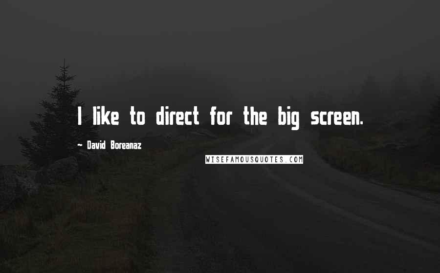 David Boreanaz Quotes: I like to direct for the big screen.