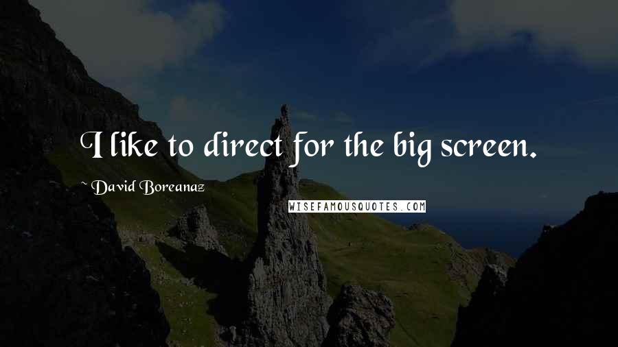 David Boreanaz Quotes: I like to direct for the big screen.