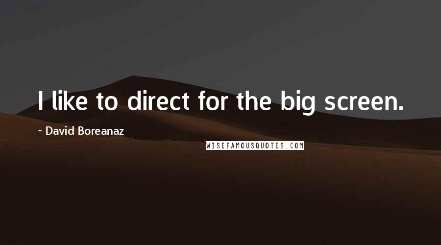 David Boreanaz Quotes: I like to direct for the big screen.